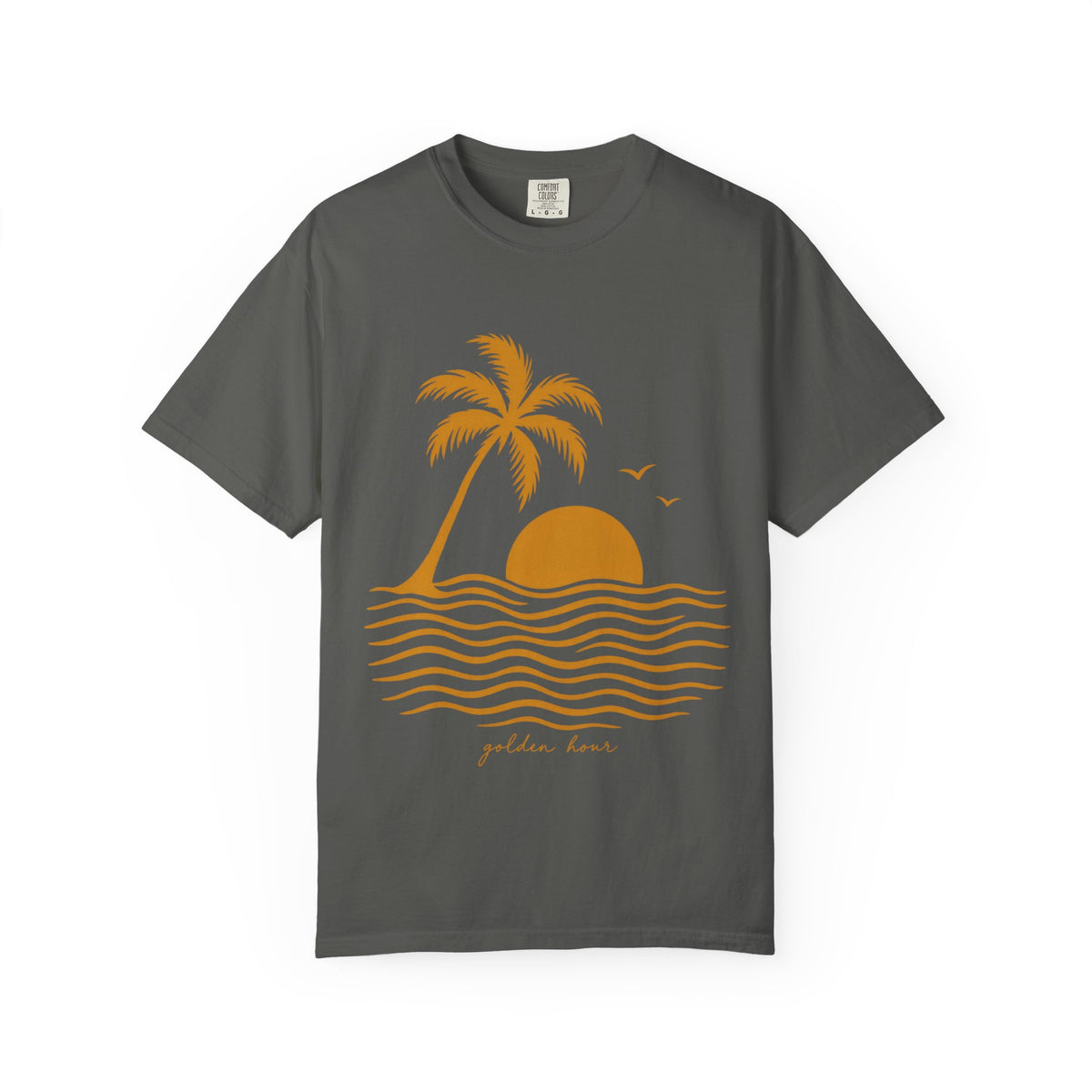 Golden Hour Palm Shirt | Minimal Sunset Wave Lines Tee | Comfort Colors T-Shirt