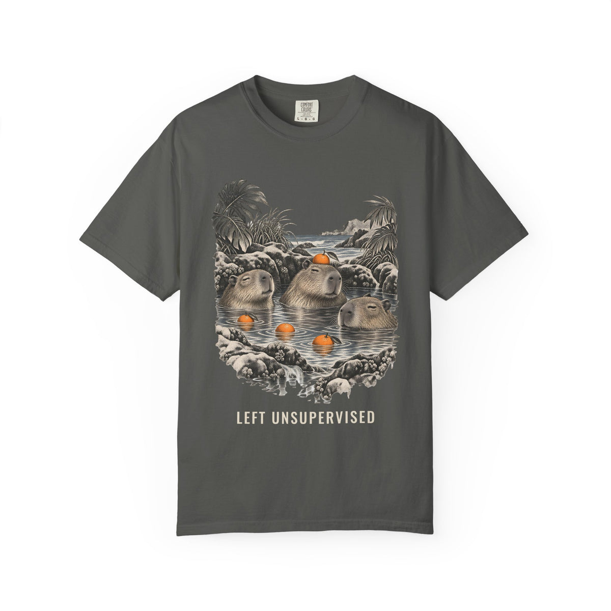 Left Unsupervised Capybaras Shirt | Funny Capybara Tee | Comfort Colors T-Shirt