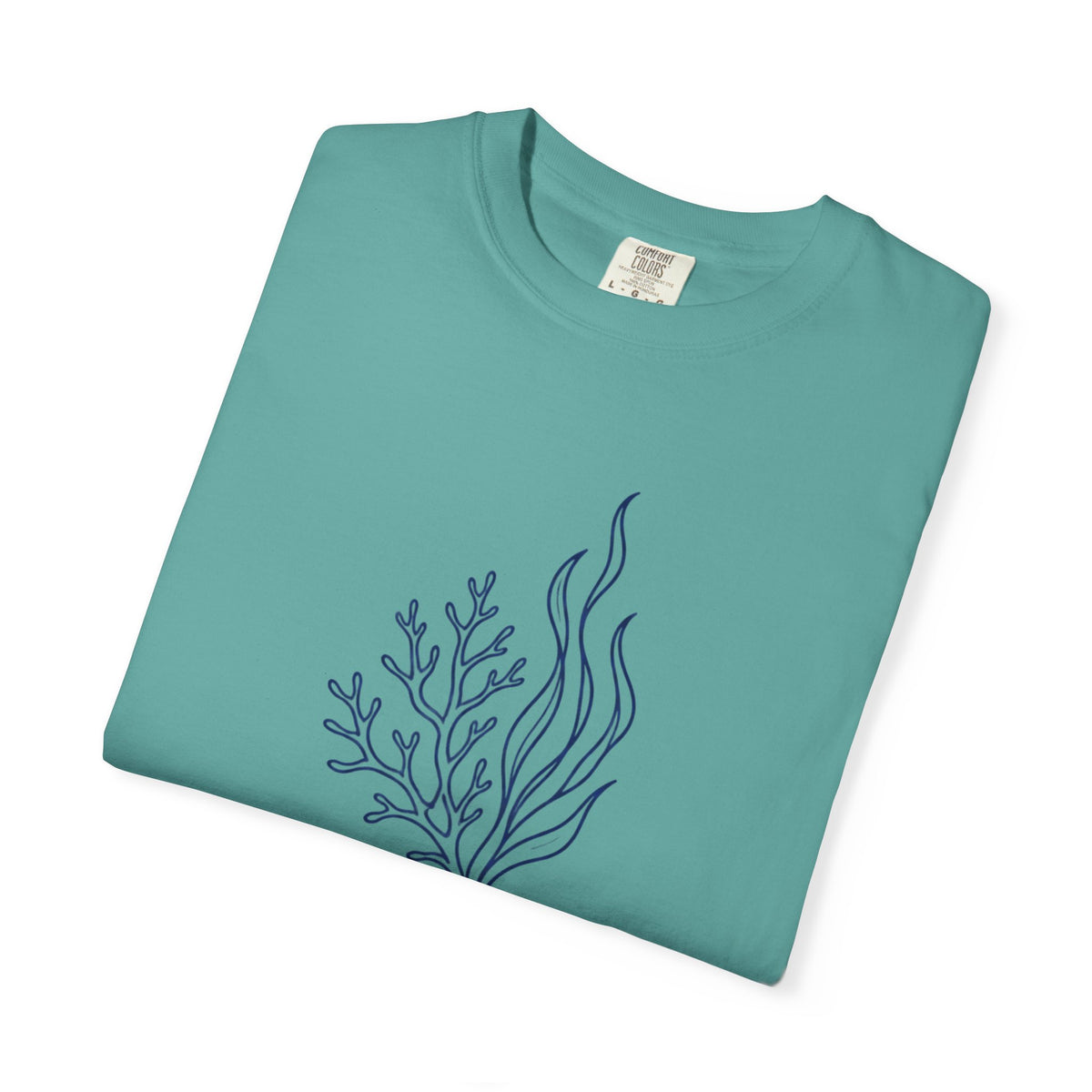 Grow Through The Tides Tee | Seaweed Line Art Shirt | Inspirational Ocean T-Shirt | Comfort Colors Mint