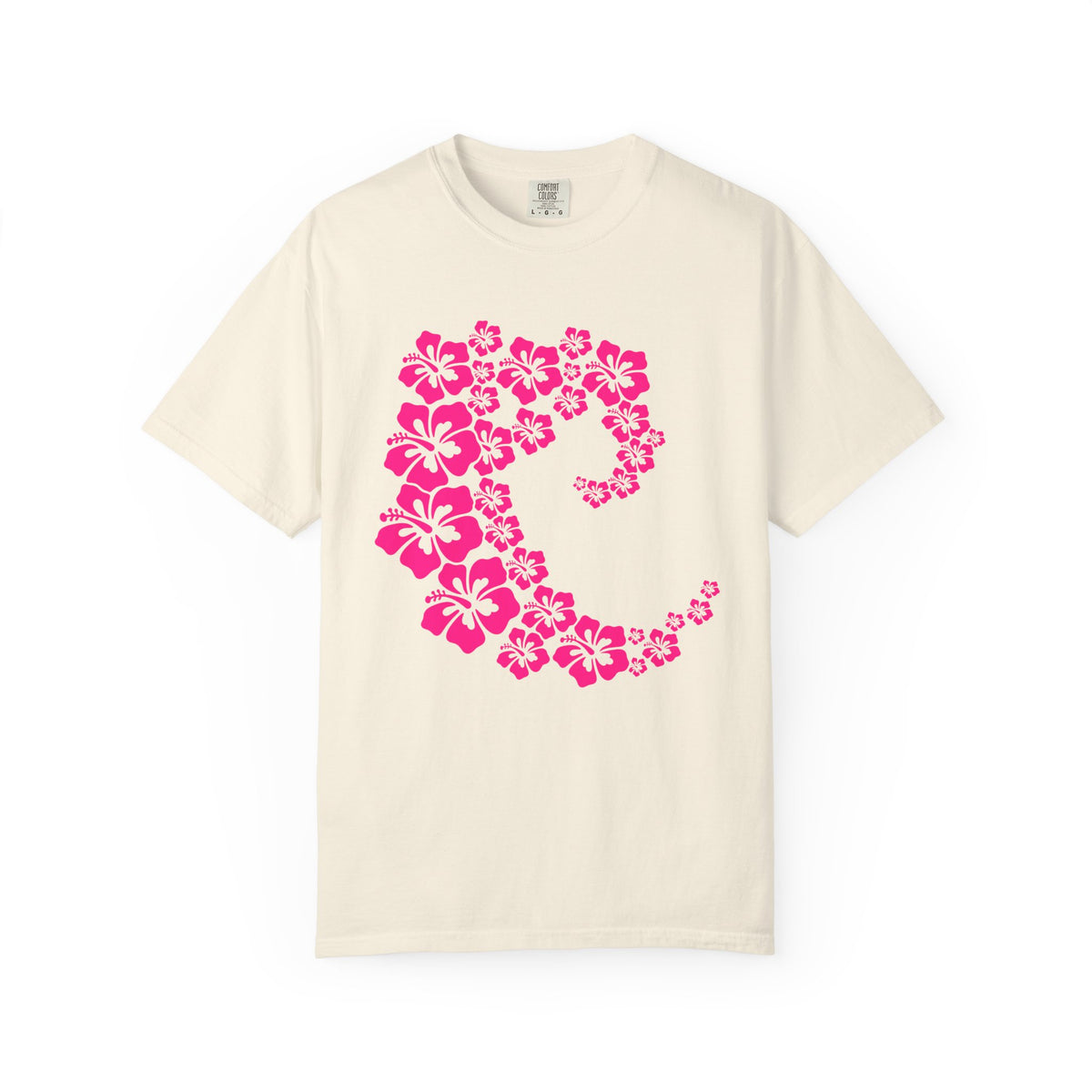 Hibiscus Wave Tee | Pink Flower Wave Shirt | Tropical Hawaiian Hibiscus T-Shirt | Comfort Colors