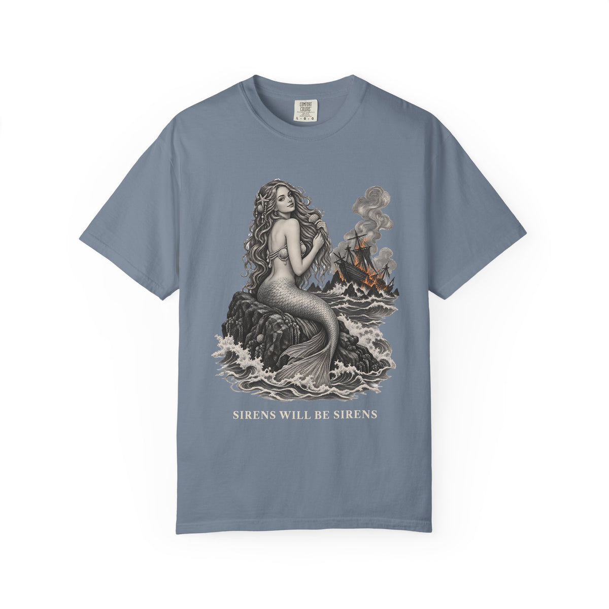 Sirens Will Be Sirens Shirt | Vintage Mermaid Etching Tee | Comfort Colors T-Shirt