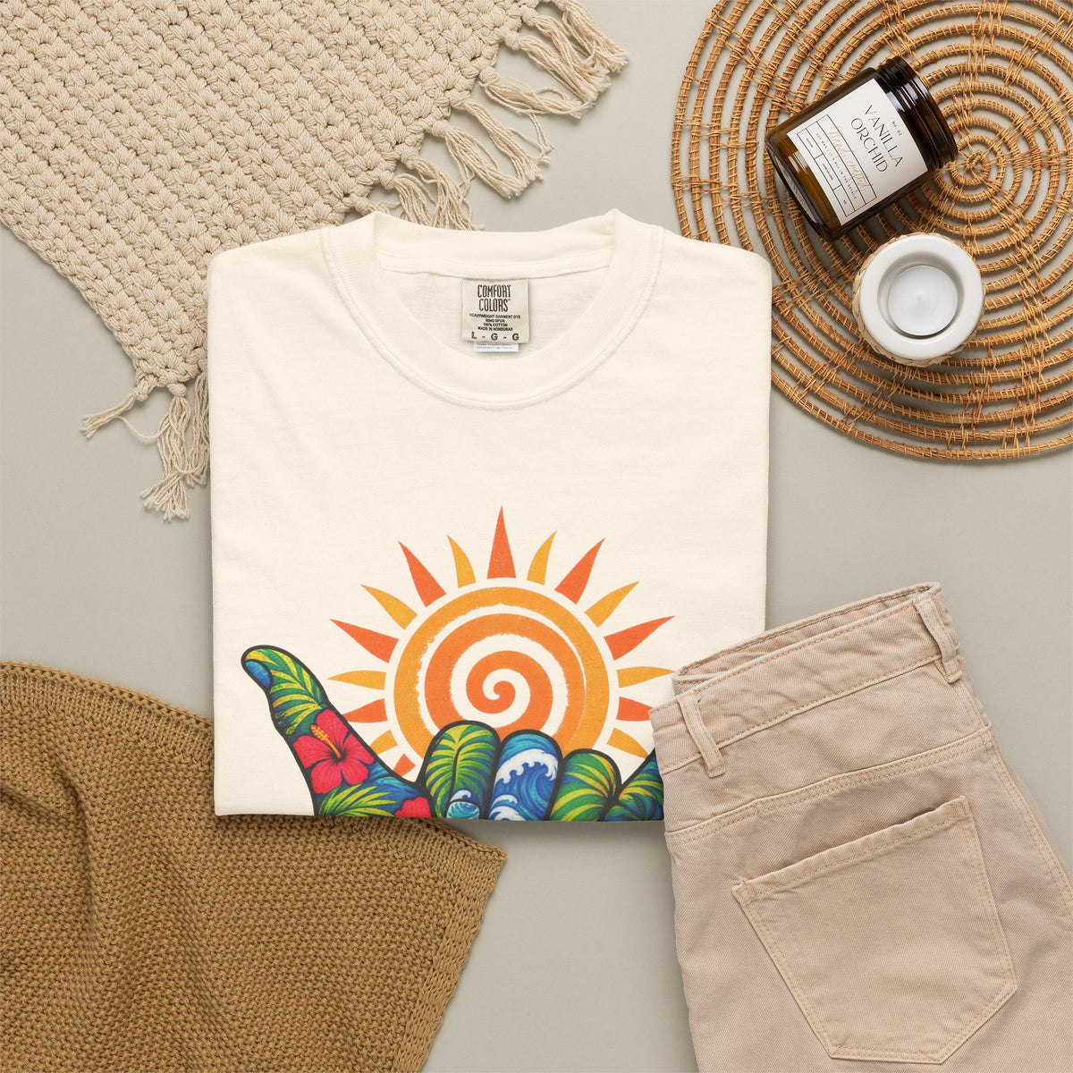 Hang Loose Tee | Shaka Surf Shirt | Retro Beach T-Shirt | Comfort Colors