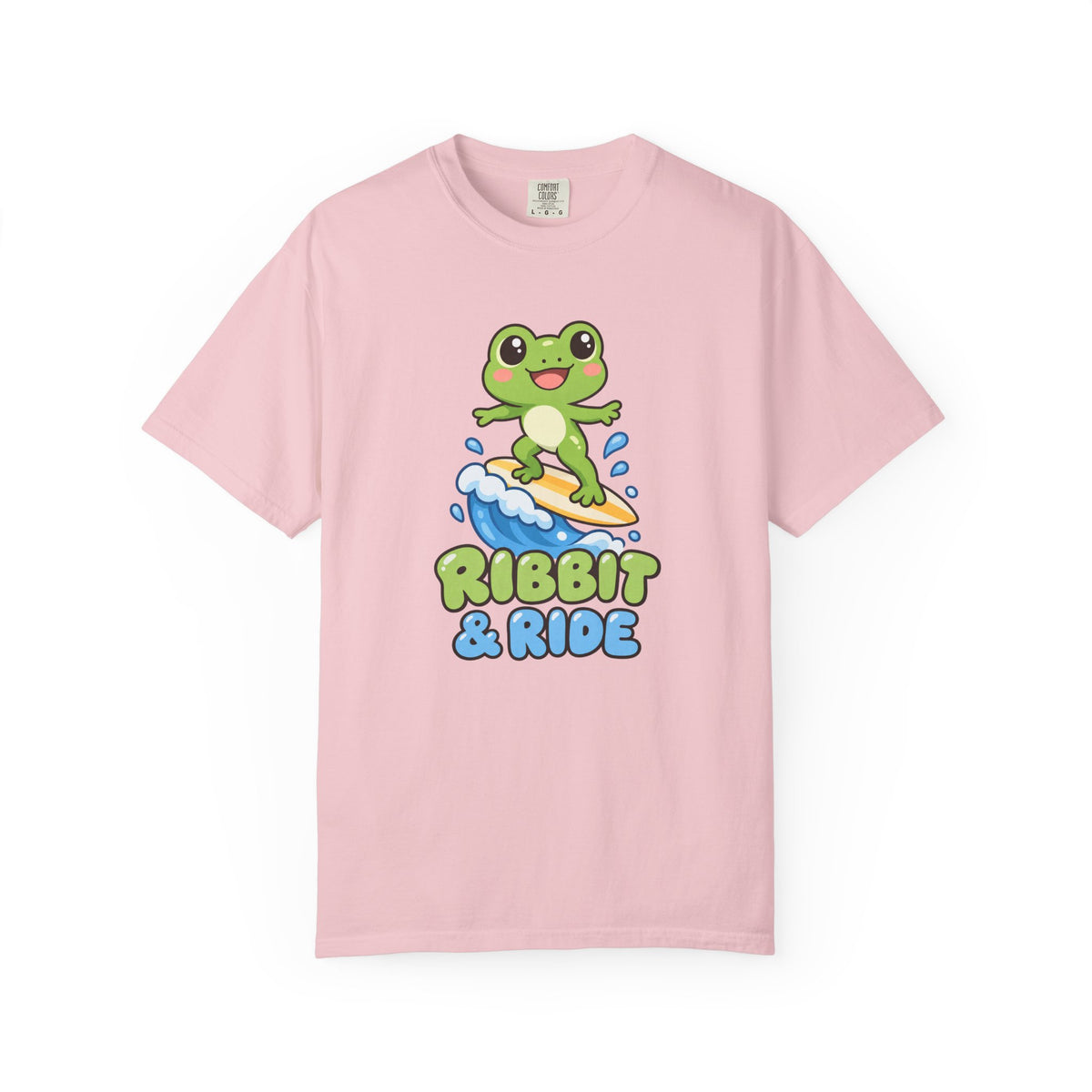 Ribbit and Ride Tee | Cute Surfing Frog Shirt | Funny Frog Surf T-Shirt | Comfort Colors Butter