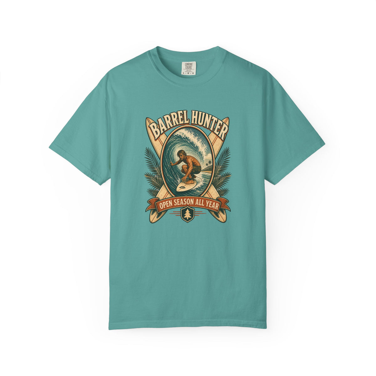 Barrel Hunter Tee | Vintage Barrel Surf Shirt | Retro Beach T-Shirt | Comfort Colors Gift