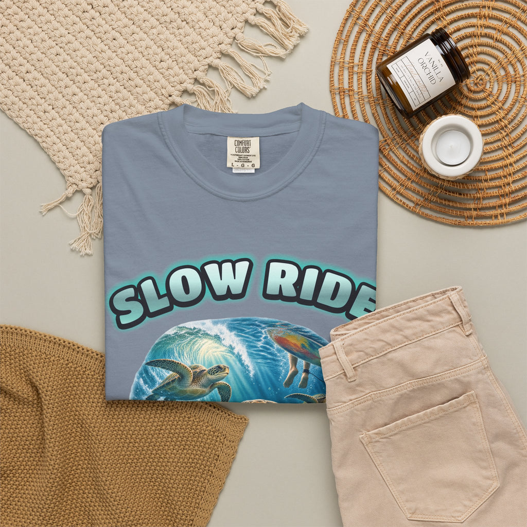 Sea Turtle Bootleg Shirt | Slow Ride Funny Turtle Tee | Comfort Colors T-Shirt