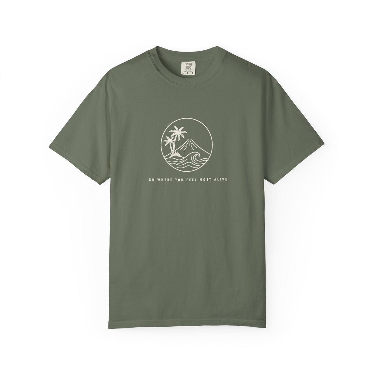 Go Where You Feel Most Alive Tee | Minimal Island Shirt | Inspirational Ocean T-Shirt | Comfort Colors