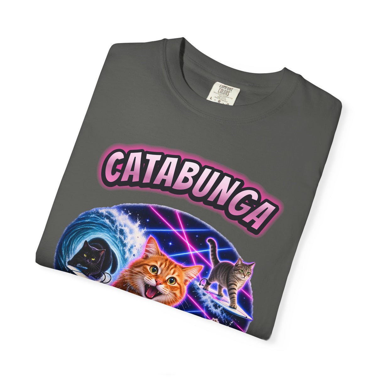 Catabunga Surf Cat Shirt | Funny Cat Bootleg Tee | Comfort Colors T-Shirt