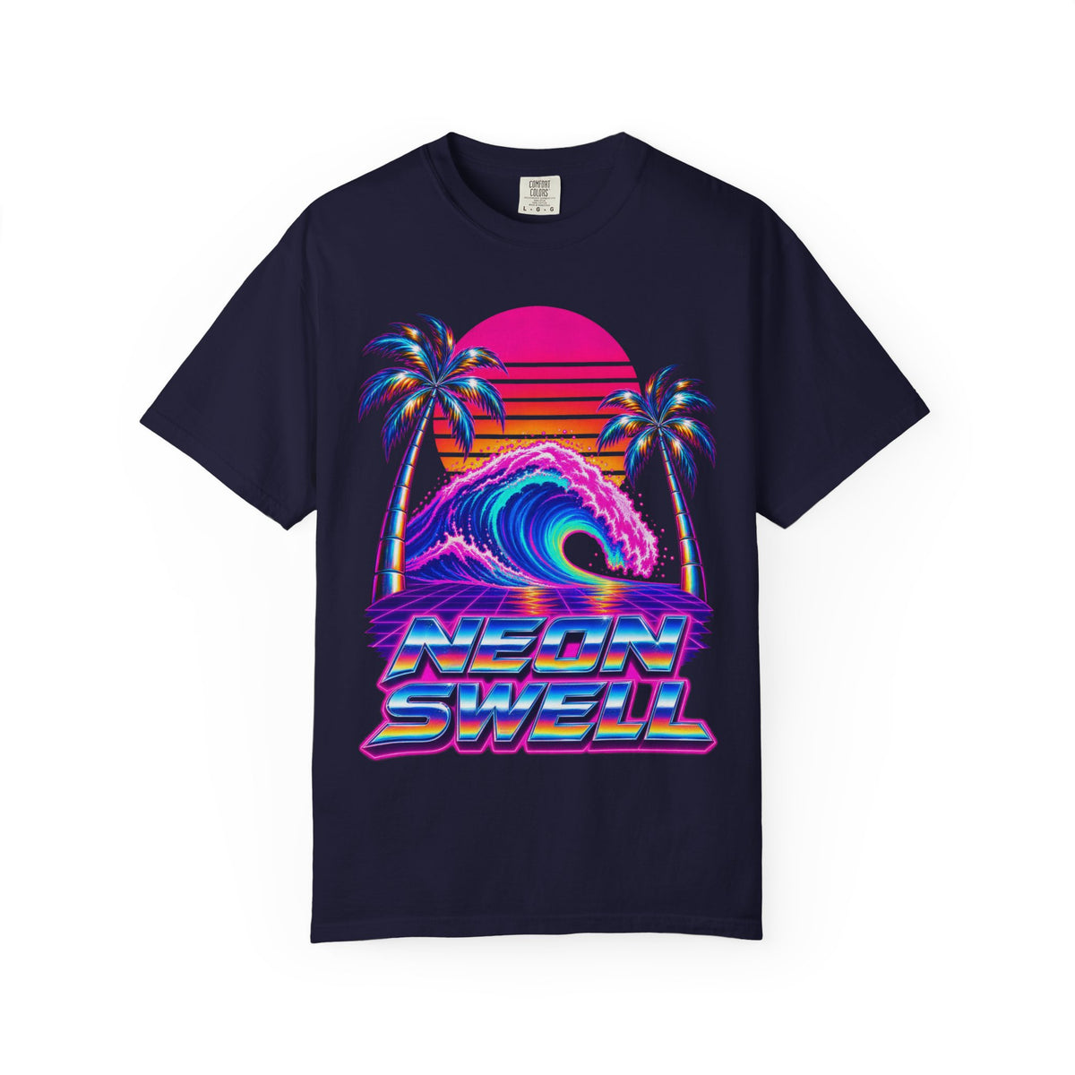 Neon Swell Tee | 80s Neon Surf Shirt | Retro Wave T-Shirt | Comfort Colors