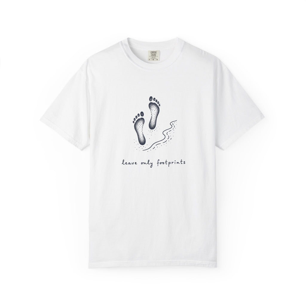 Leave Only Footprints Tee | Eco Beach Shirt | Inspirational Ocean T-Shirt | Comfort Colors