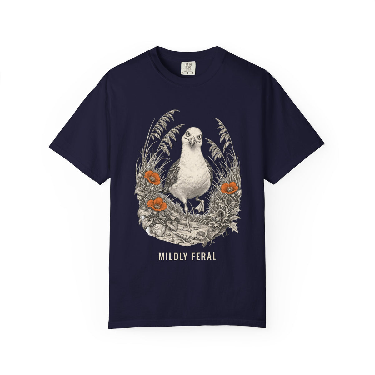Mildly Feral Seagull Shirt | Vintage Etched Funny Bird Tee | Comfort Colors T-Shirt