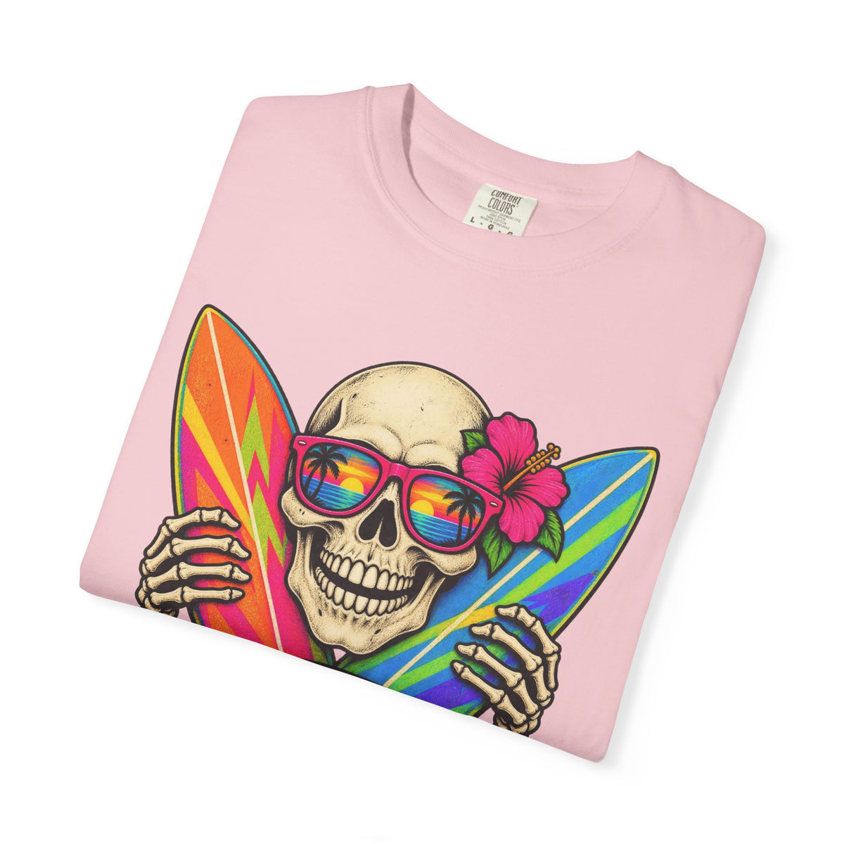Surf Till You're Bones Tee | Funny Skeleton Surf Shirt | Retro Surfer T-Shirt | Comfort Colors