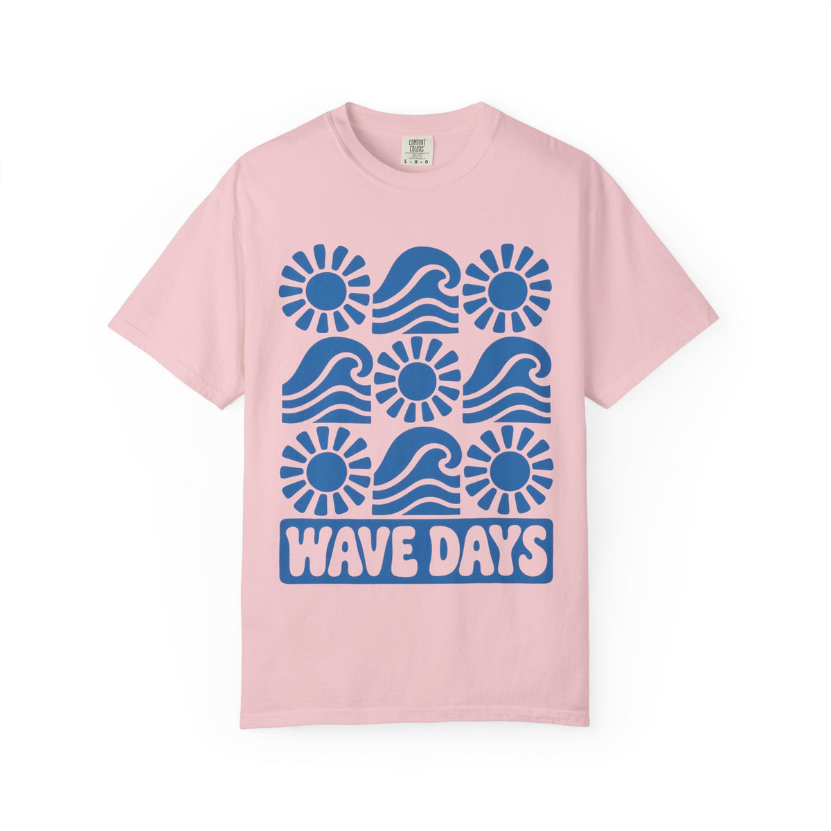 Wave Days Shirt | Block Print Wave Sun Tee | Comfort Colors T-Shirt