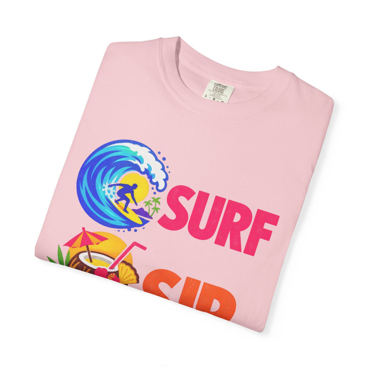 Surf Sip Repeat Tee | Surf & Cocktail Shirt | Funny Beach T-Shirt | Comfort Colors
