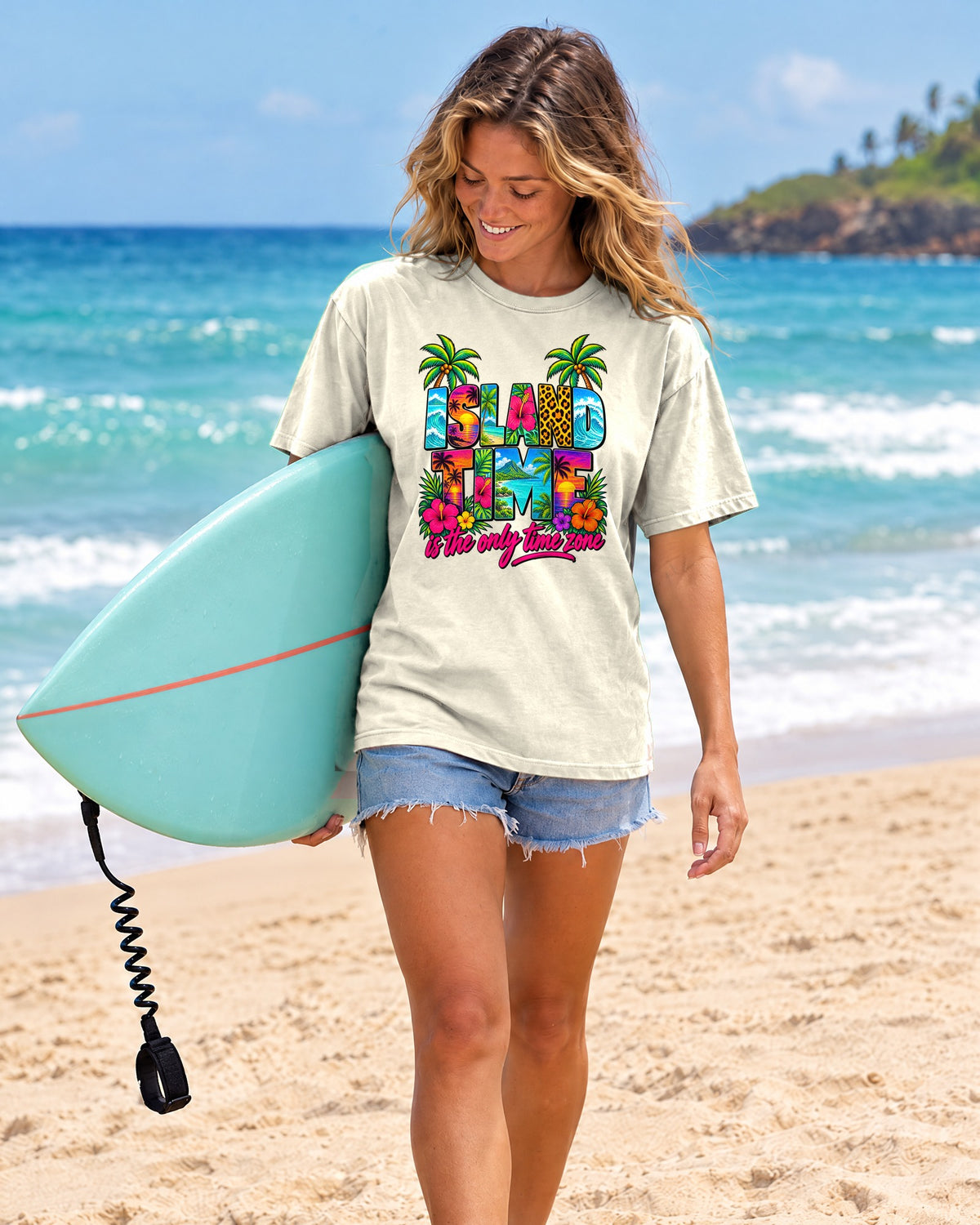 Island Time Tee | Tropical Island Shirt | Retro Vacation T-Shirt | Comfort Colors