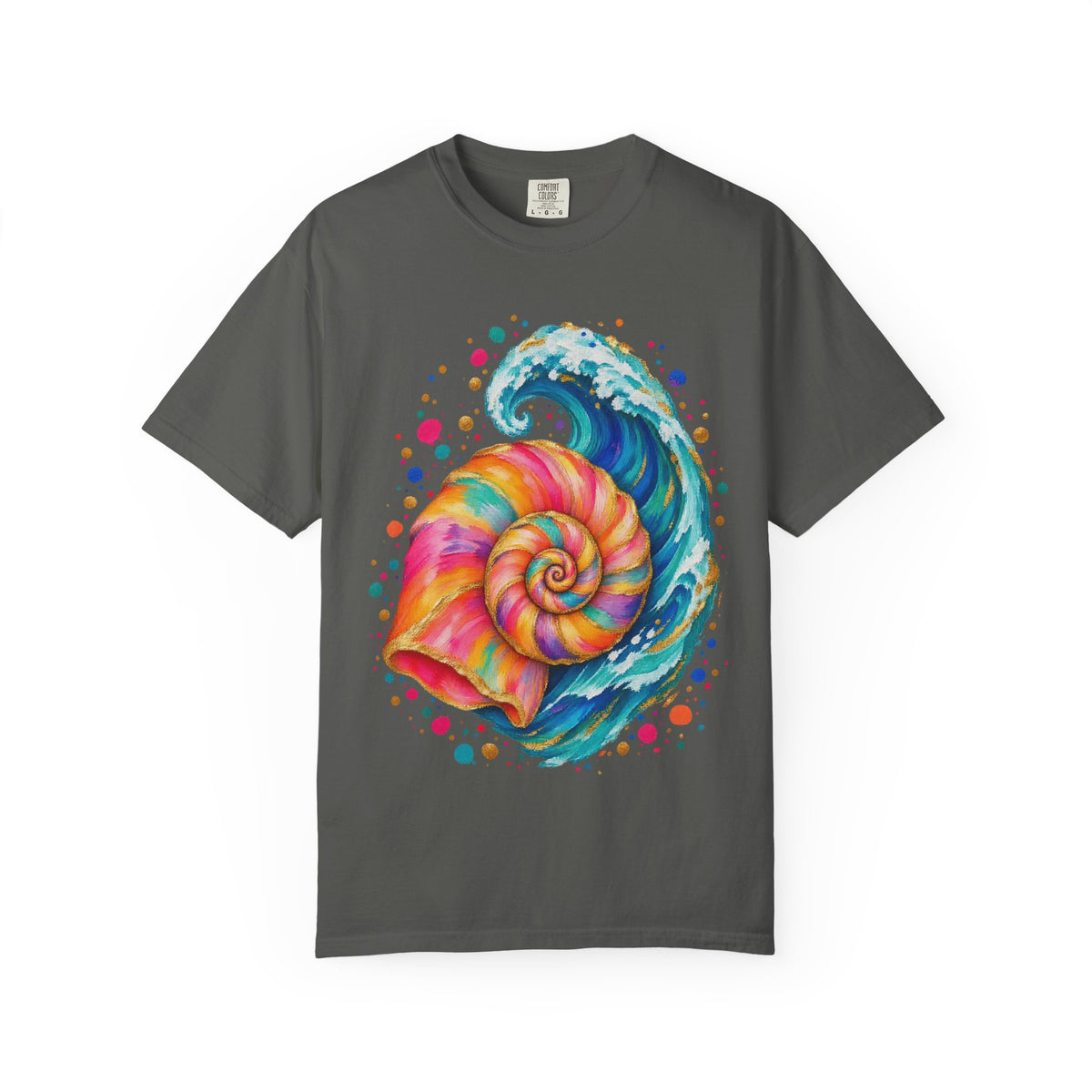 Spiral Seashell Wave Shirt | Pastel Shell Ocean Tee | Comfort Colors T-Shirt