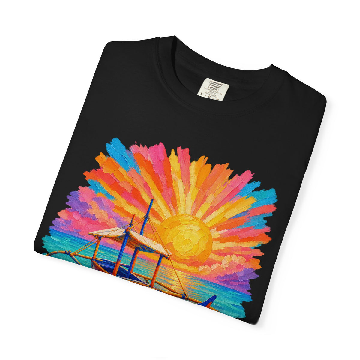 Filipino Bangka Boat Shirt | Philippines Sunburst Beach Tee | Comfort Colors T-Shirt