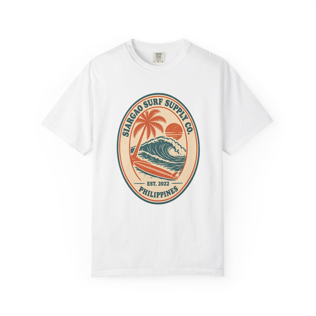 Siargao Surf Supply Co Tee | Vintage Surf Shop Badge Shirt | Philippines Surf T-Shirt | Comfort Colors