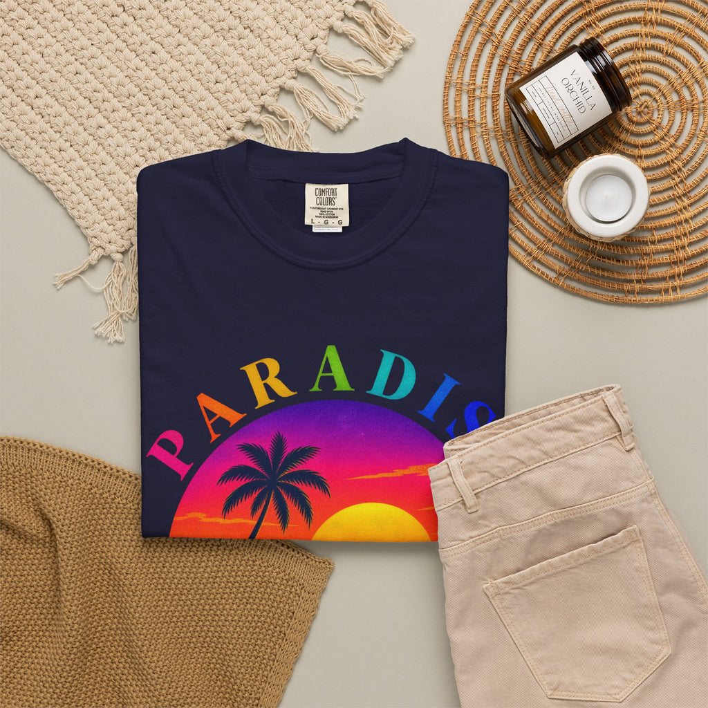 Paradise Found Tee | Tropical Island Shirt | Retro Palm T-Shirt | Comfort Colors