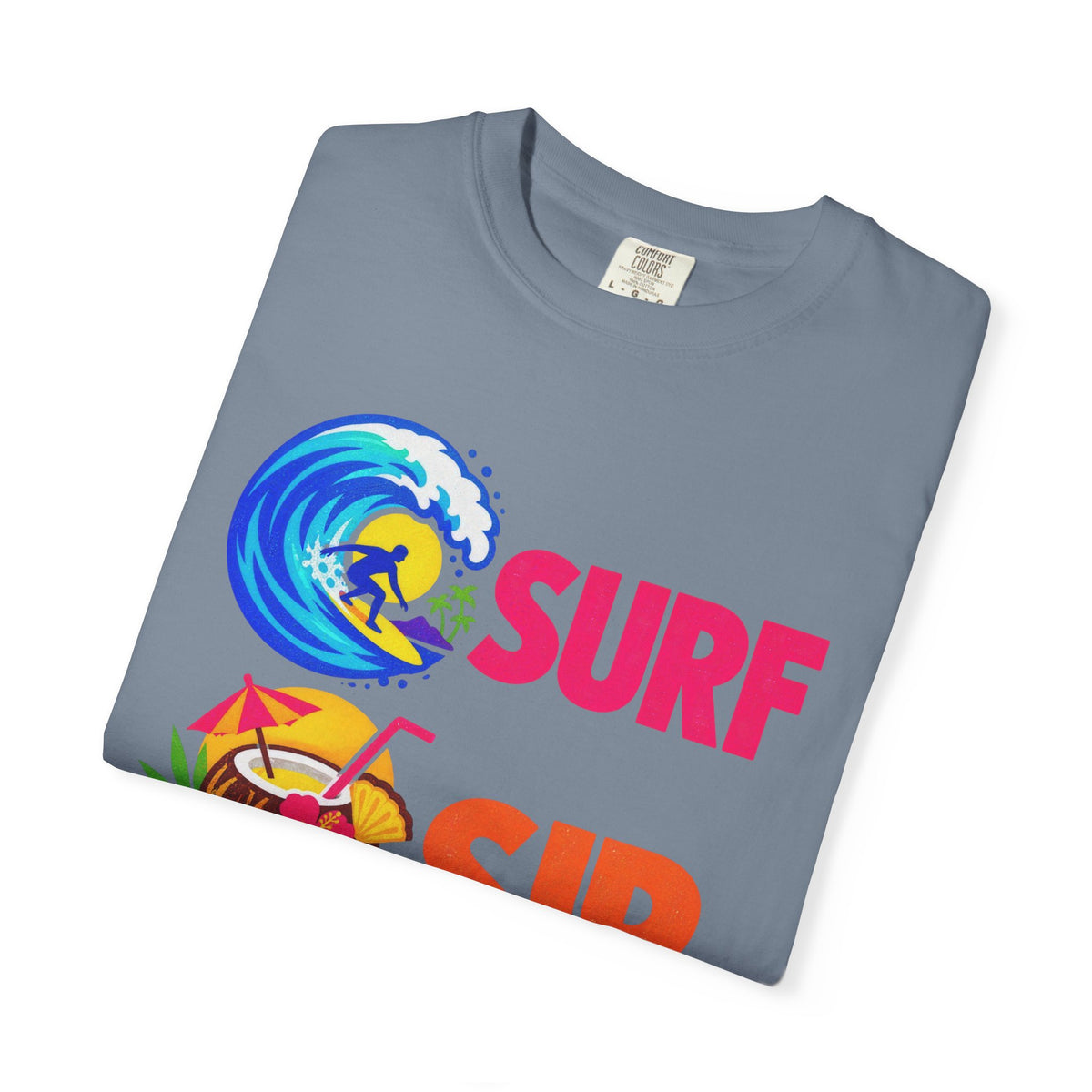 Surf Sip Repeat Tee | Surf & Cocktail Shirt | Funny Beach T-Shirt | Comfort Colors