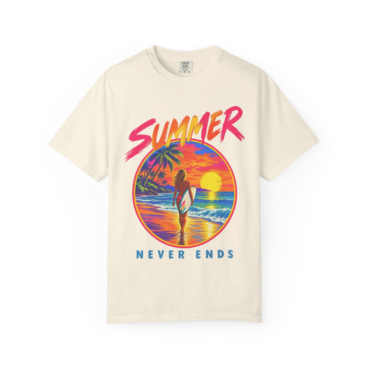 Summer Never Ends Tee | Retro Endless Summer Shirt | Tropical T-Shirt | Comfort Colors
