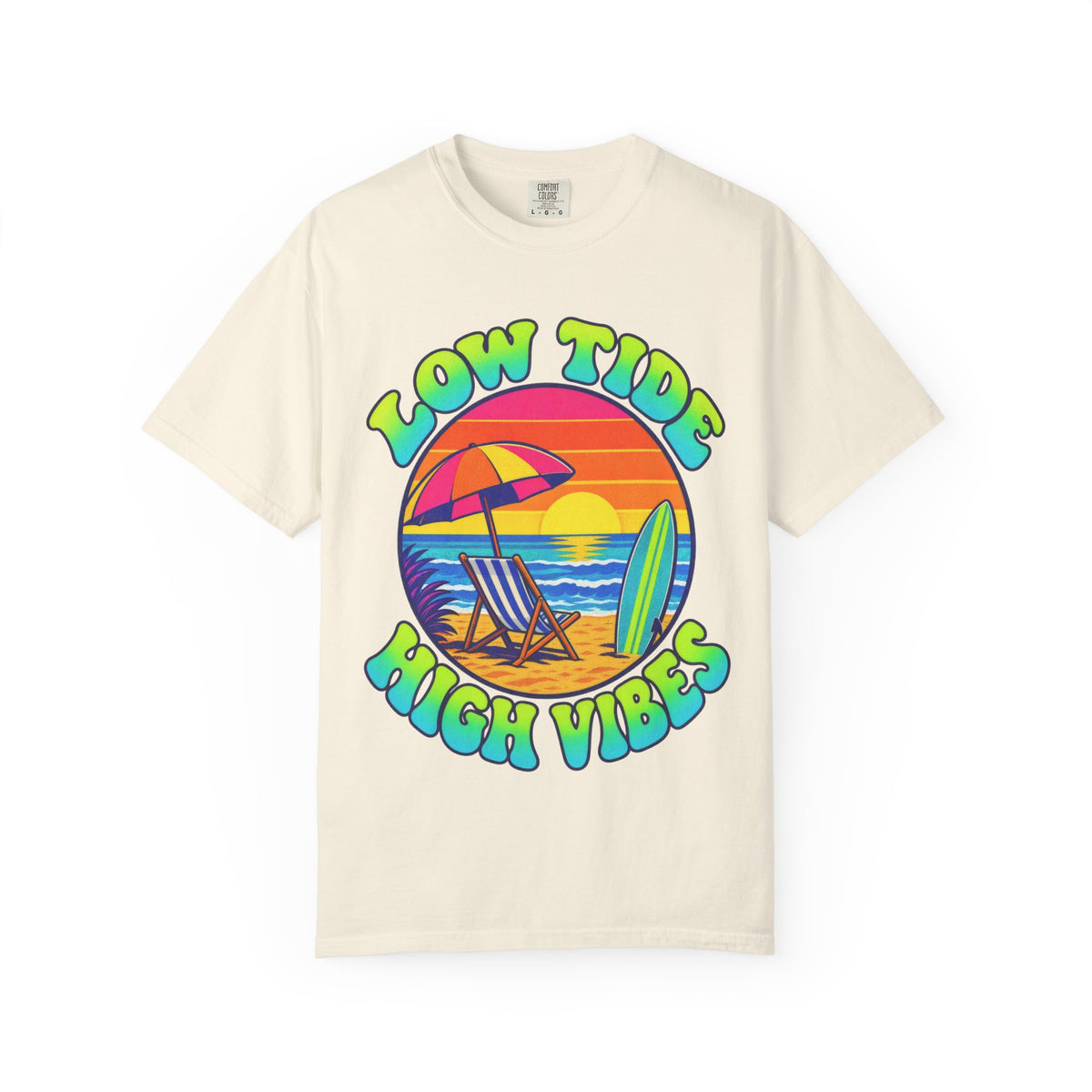 Low Tide High Vibes Tee | Good Vibes Beach Shirt | Colorful Tide Pool T-Shirt | Comfort Colors