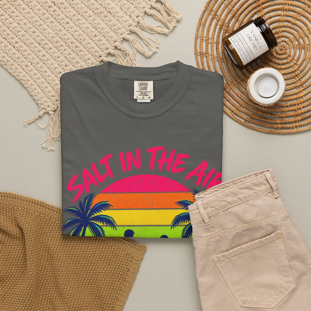 Salt In The Air Tee | Ocean Breeze Shirt | Retro Beach T-Shirt | Comfort Colors