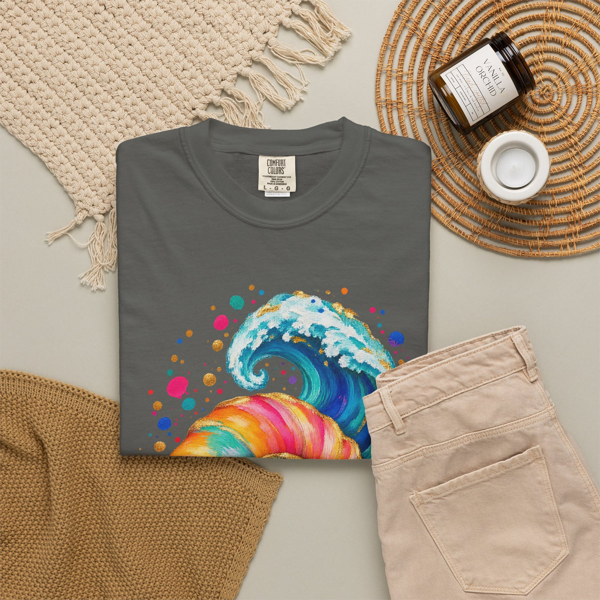 Spiral Seashell Wave Shirt | Pastel Shell Ocean Tee | Comfort Colors T-Shirt