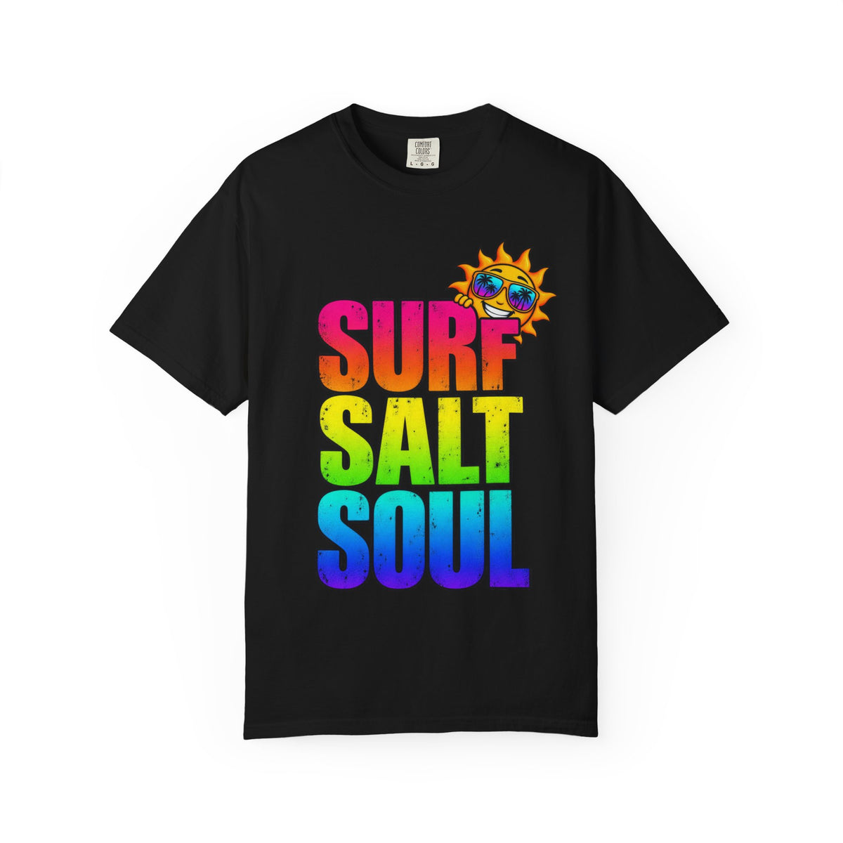 Surf Salt Soul Tee | Retro Surf Graphic Shirt | Colorful Beach T-Shirt | Comfort Colors