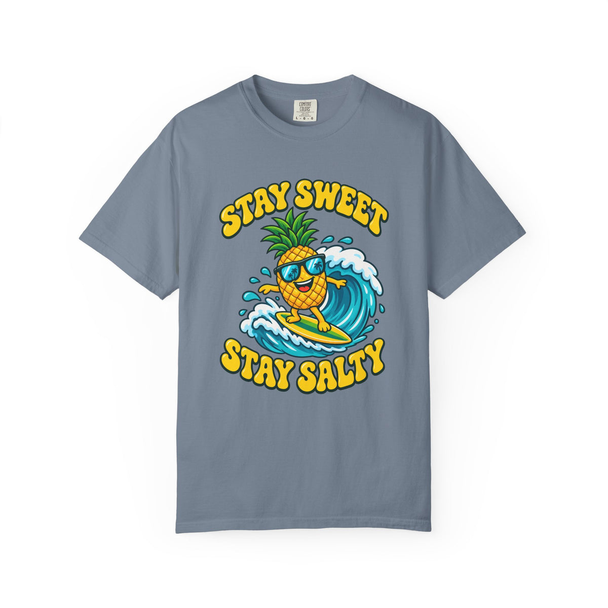 Stay Sweet Stay Salty Tee | Surfing Pineapple Shirt | Cute Tropical Fruit T-Shirt | Comfort Colors Ivory