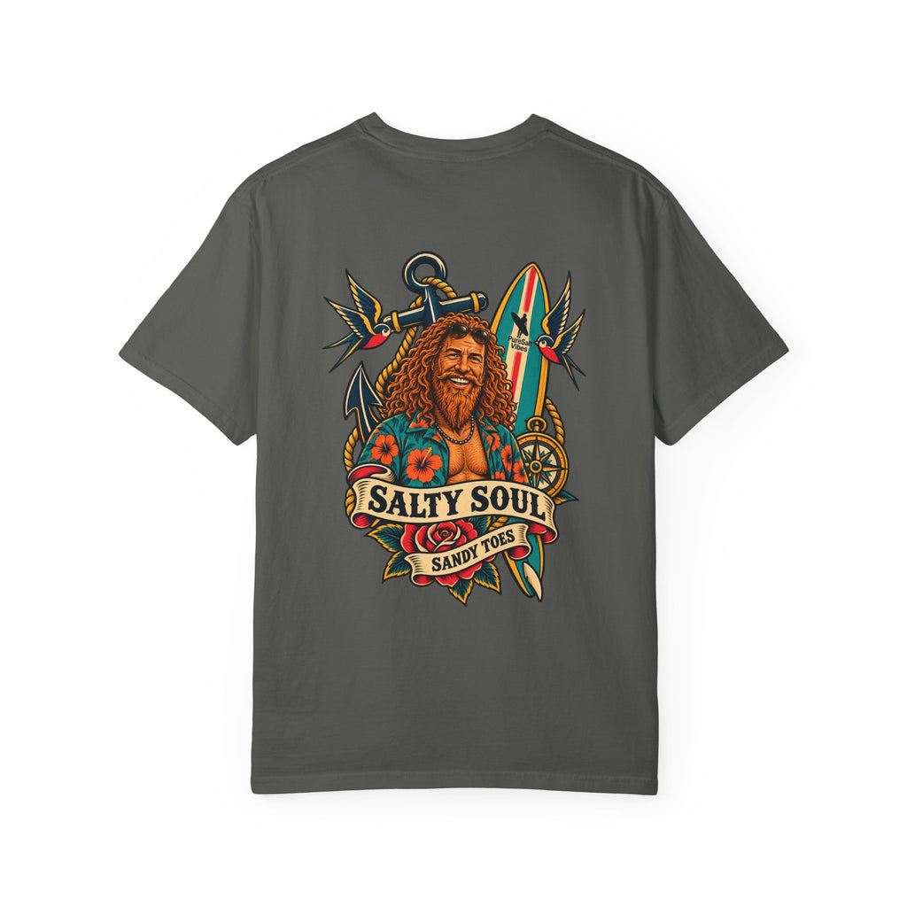 Salty Soul Surf Tee — Retro Beach Surfboard Anchor Graphic T-Shirt