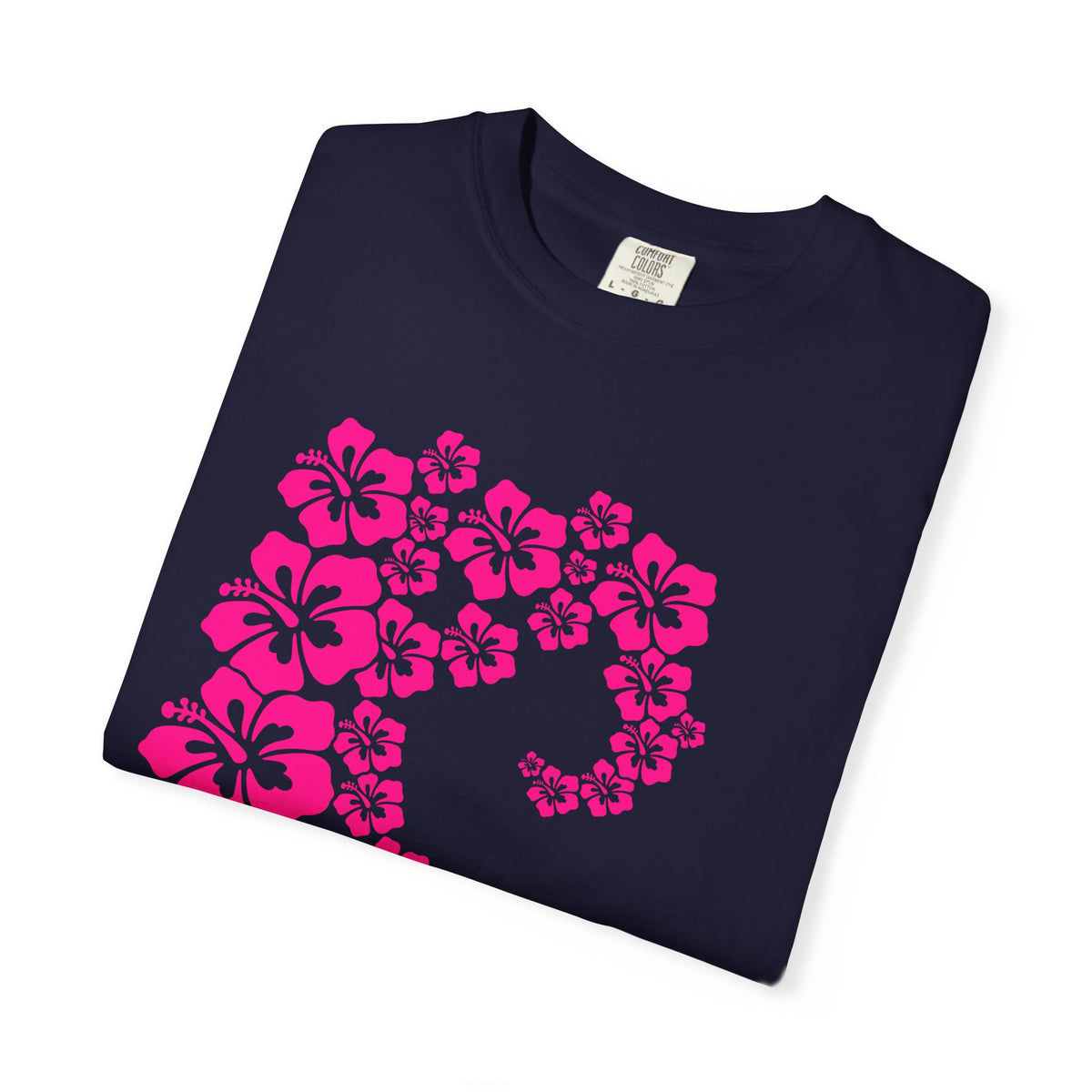 Hibiscus Wave Tee | Pink Flower Wave Shirt | Tropical Hawaiian Hibiscus T-Shirt | Comfort Colors