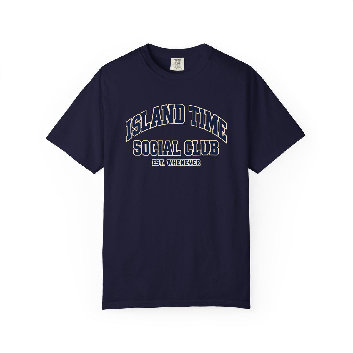 Island Time Social Club Tee | Est. Whenever | Varsity Beach T-Shirt | Comfort Colors Vacation Shirt