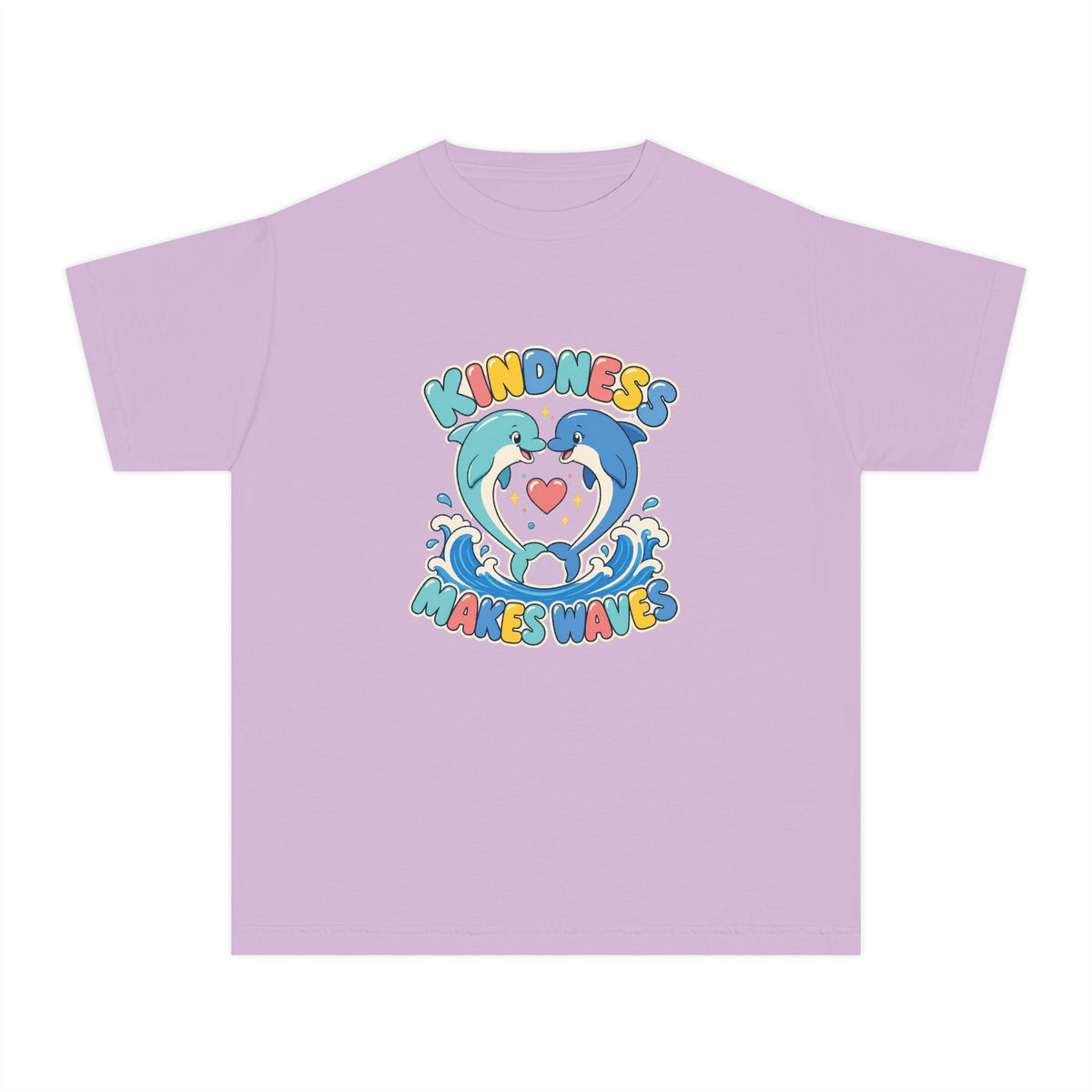 Kindness Makes Waves Kids Tee | Kindness Dolphin Kids Shirt | Youth Beach T-Shirt | Surf Kid Gift