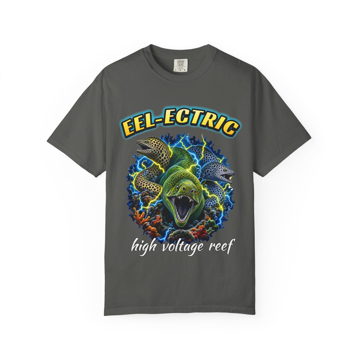 Eel-ectric Moray Eel Shirt | Neon Reef Bootleg Tee | Comfort Colors T-Shirt