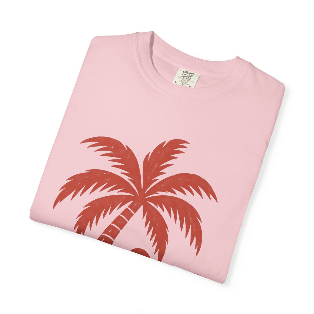 Block Print Palm Wave Shirt | Minimal Palm Tree Tee | Comfort Colors T-Shirt
