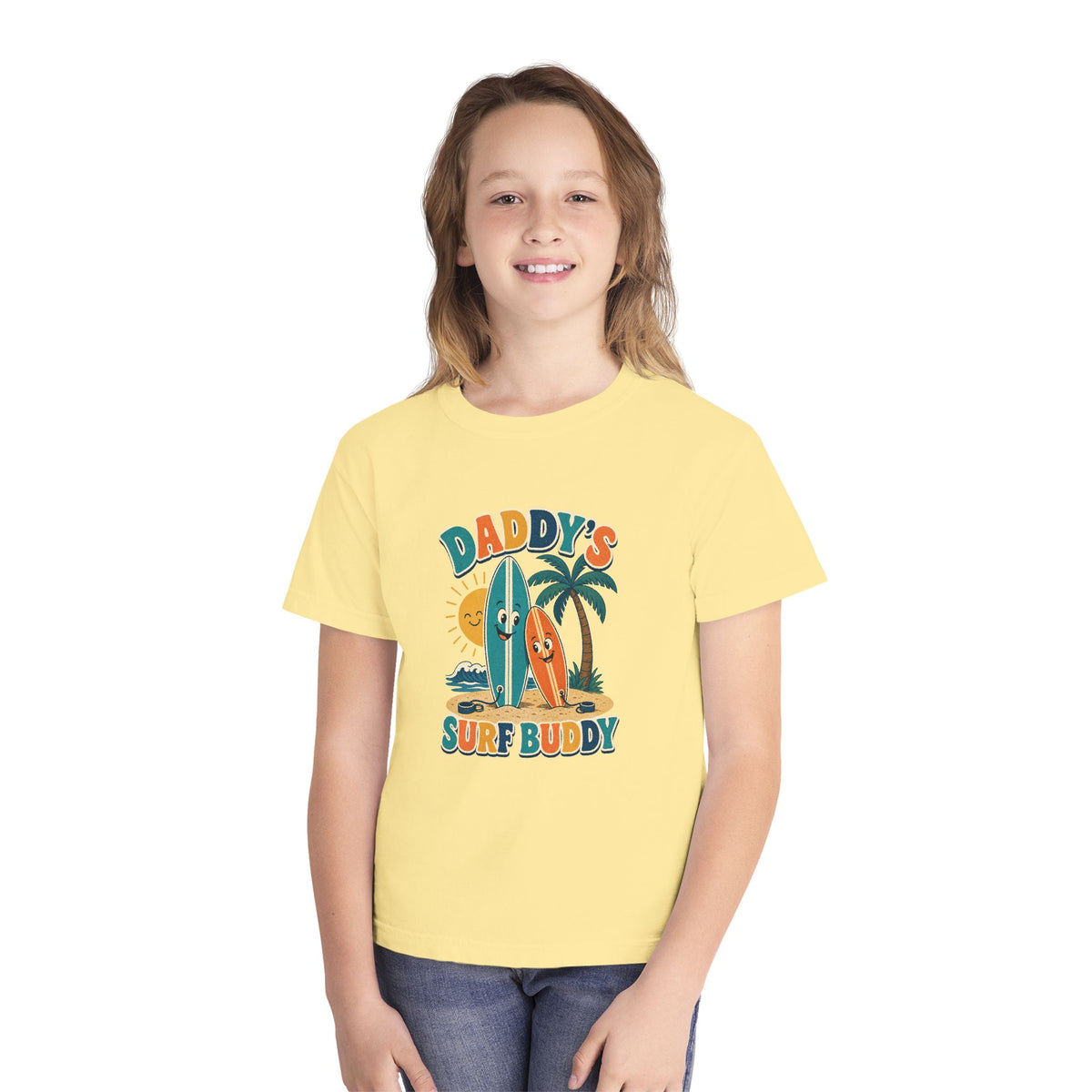 Daddy's Surf Buddy Kids Tee | Daddy Surf Buddy Shirt | Youth Beach T-Shirt | Surf Kid Gift