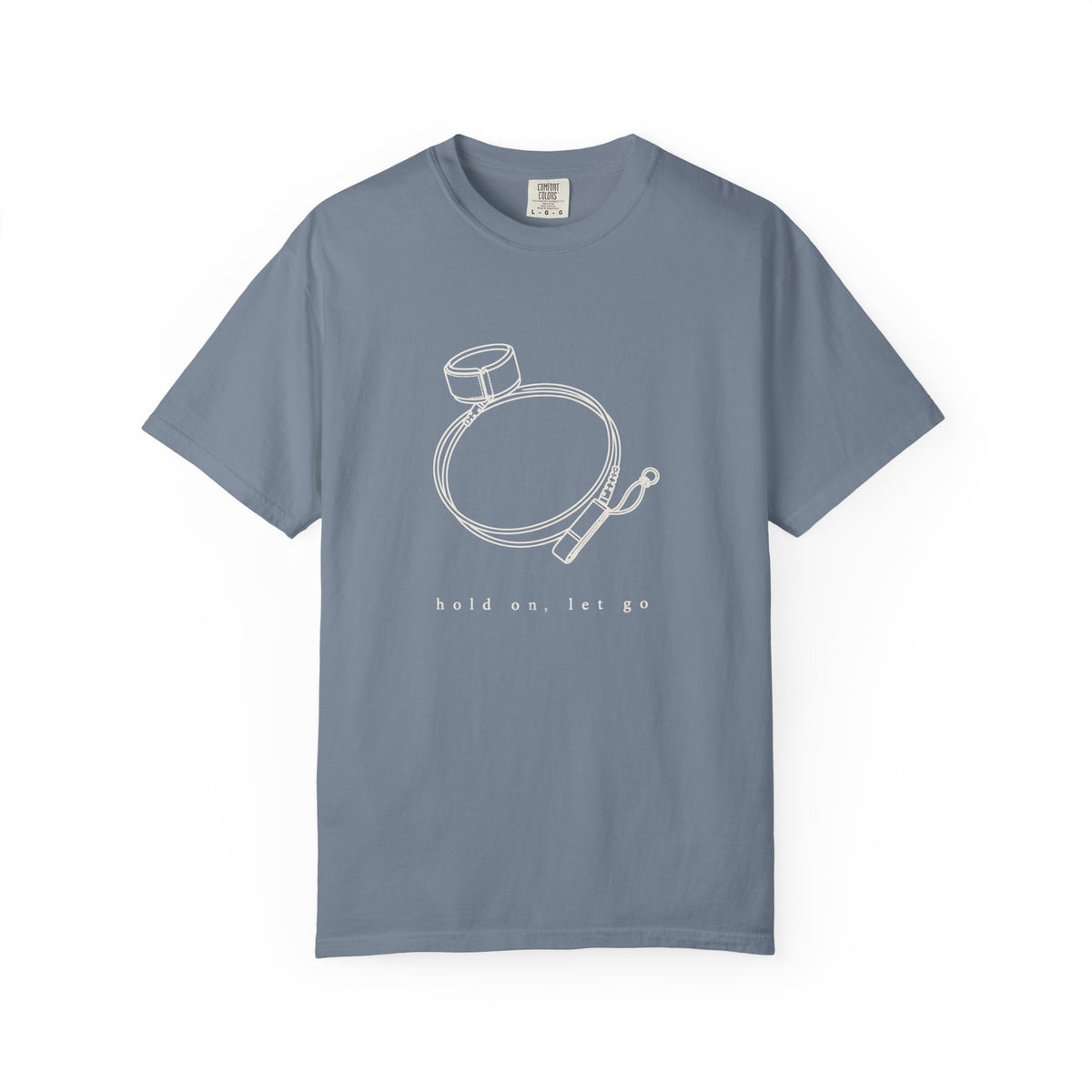 Hold On, Let Go Tee | Minimal Surf Leash Shirt | Inspirational Ocean T-Shirt | Comfort Colors