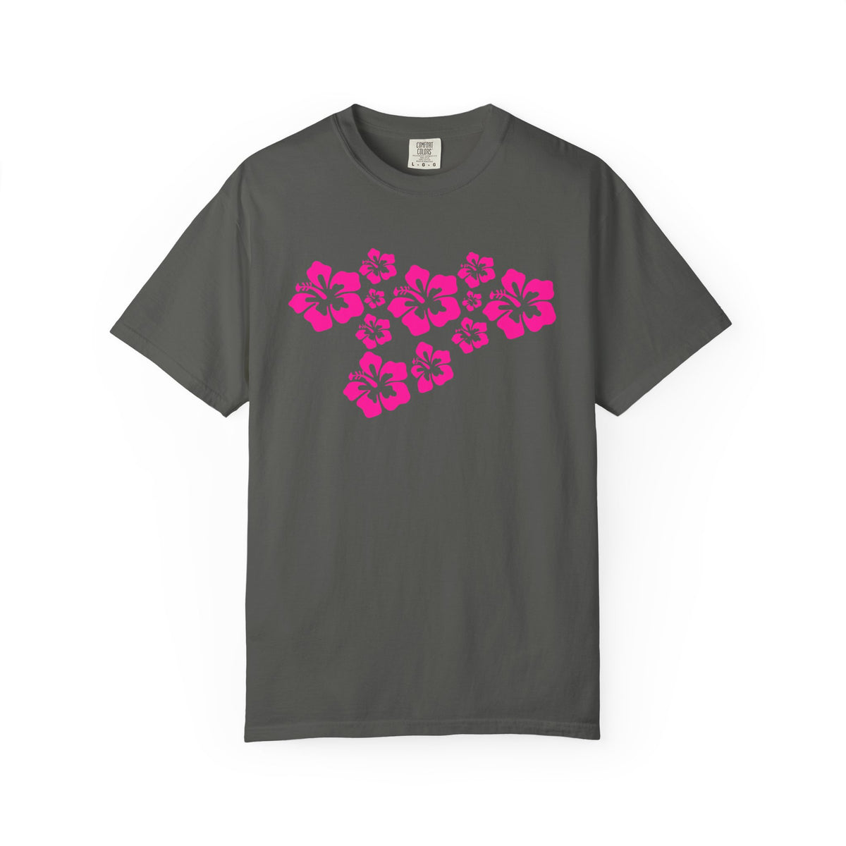 Hibiscus Flowers Tee | Pink Hibiscus Cluster Shirt | Tropical Island Flower T-Shirt | Comfort Colors