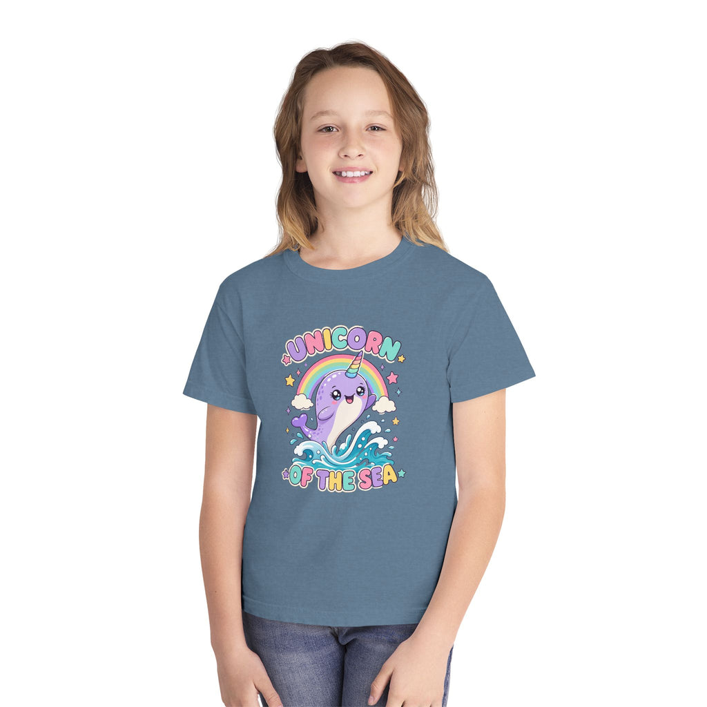 Unicorn Of The Sea Kids Tee | Narwhal Kids Shirt | Youth Beach T-Shirt | Surf Kid Gift