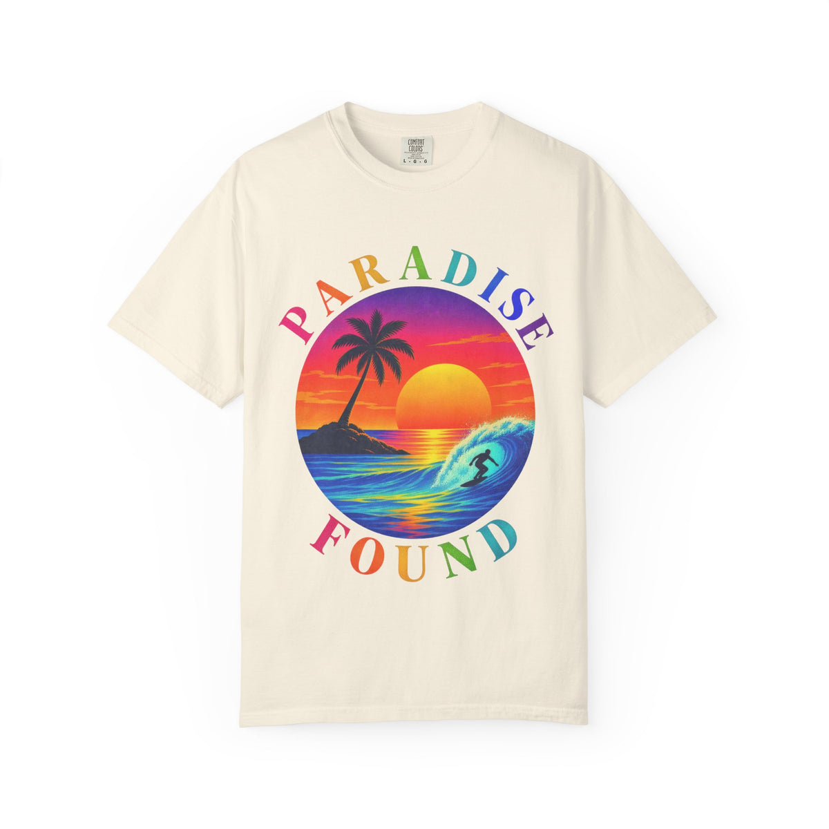 Paradise Found Tee | Tropical Island Shirt | Retro Palm T-Shirt | Comfort Colors