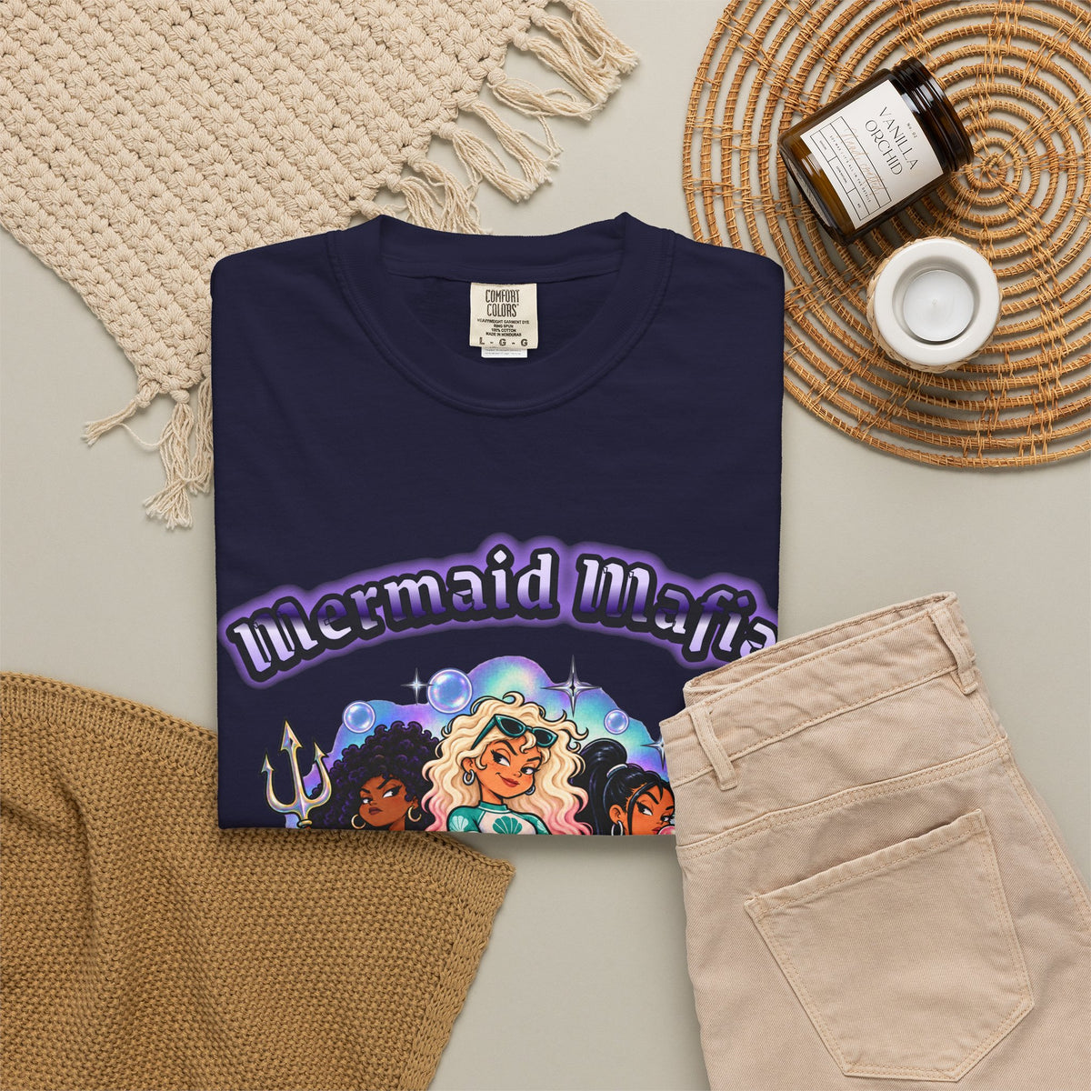 Mermaid Mafia Shirt | Funny Mermaid Bootleg Tee | Comfort Colors T-Shirt