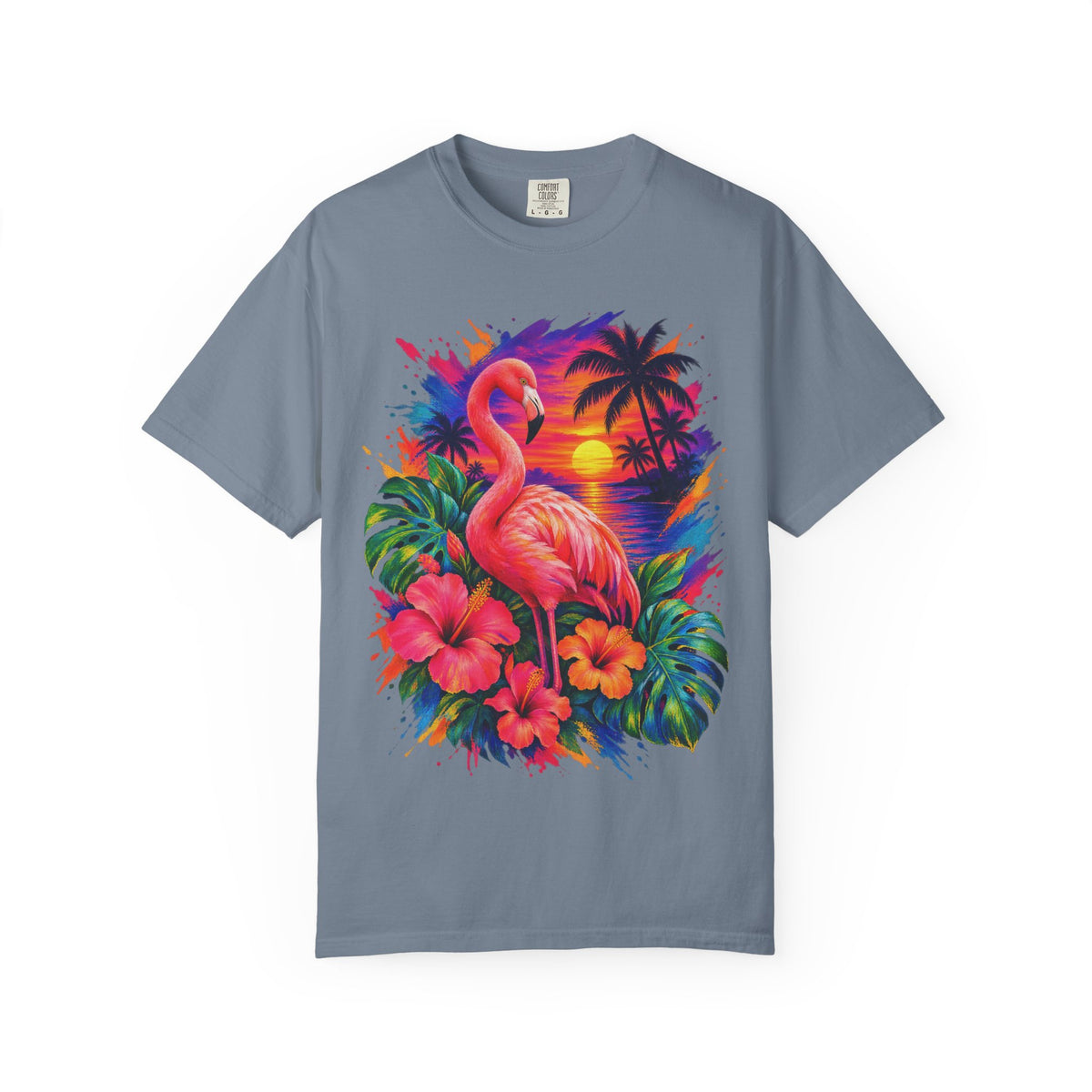 Flamingo Sunset Shirt | Tropical Flamingo Paradise Tee | Comfort Colors T-Shirt