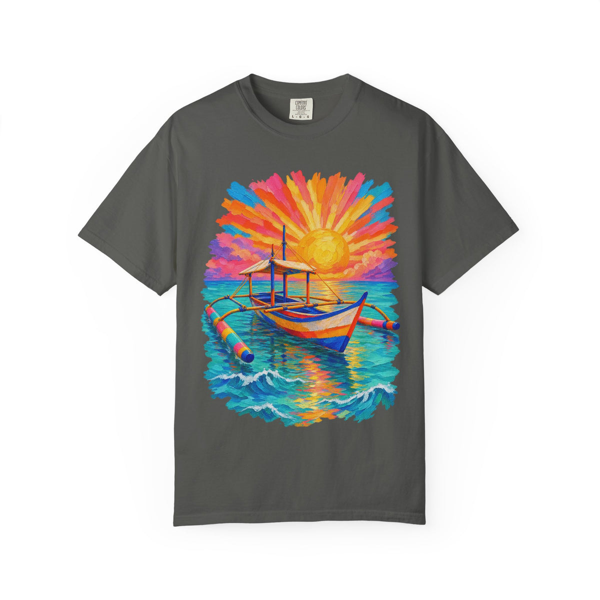 Filipino Bangka Boat Shirt | Philippines Sunburst Beach Tee | Comfort Colors T-Shirt