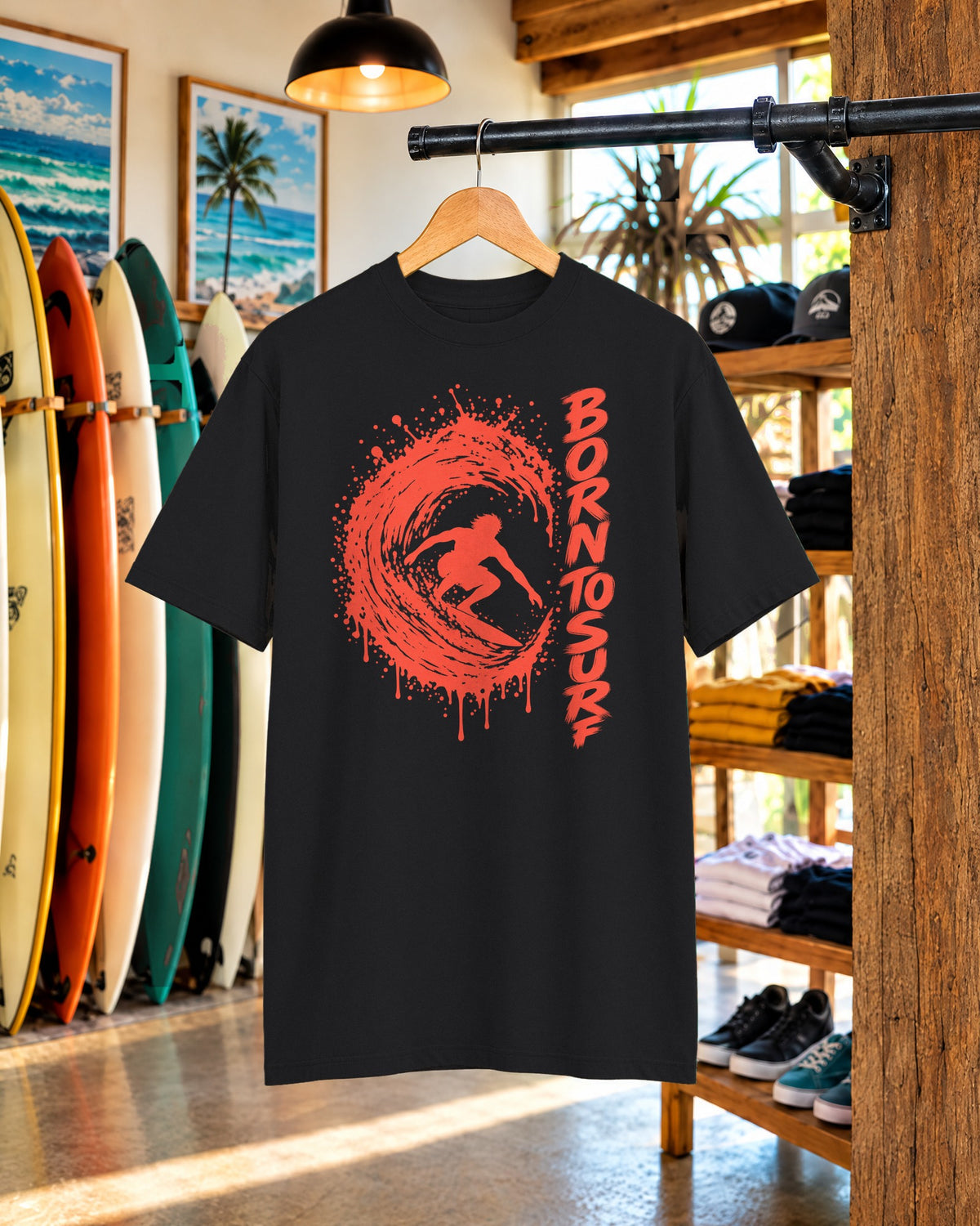 Born To Surf Shirt | Surfer Paint Splash Tee | Comfort Colors T-Shirt