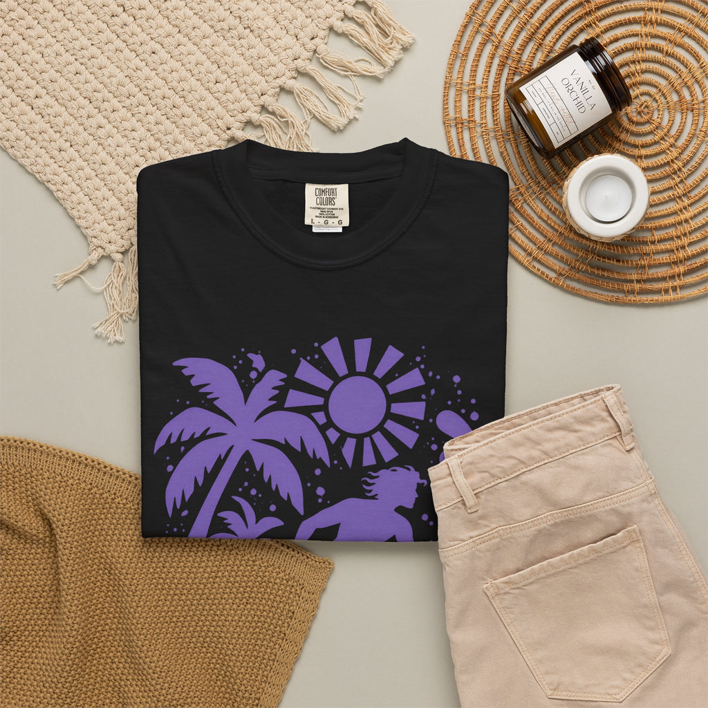 Collage Surfer Shirt | Paper Cut Surf Art Tee | Comfort Colors T-Shirt