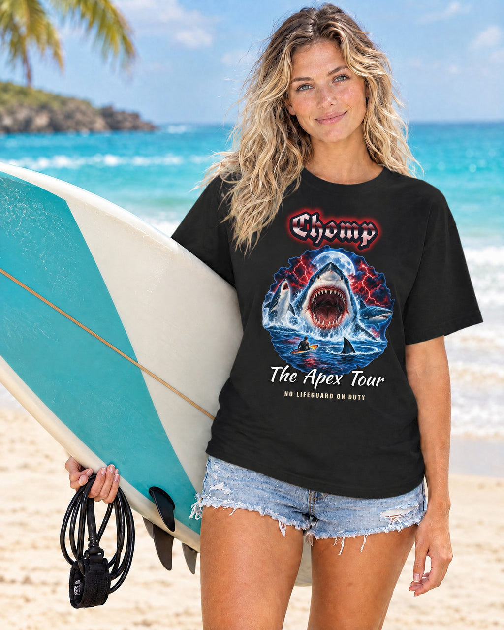 Shark Bootleg Shirt | Chomp Apex Tour 90s Style Tee | Comfort Colors T-Shirt