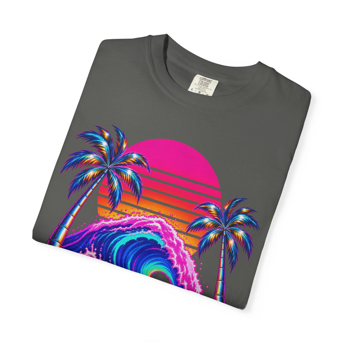Neon Swell Tee | 80s Neon Surf Shirt | Retro Wave T-Shirt | Comfort Colors