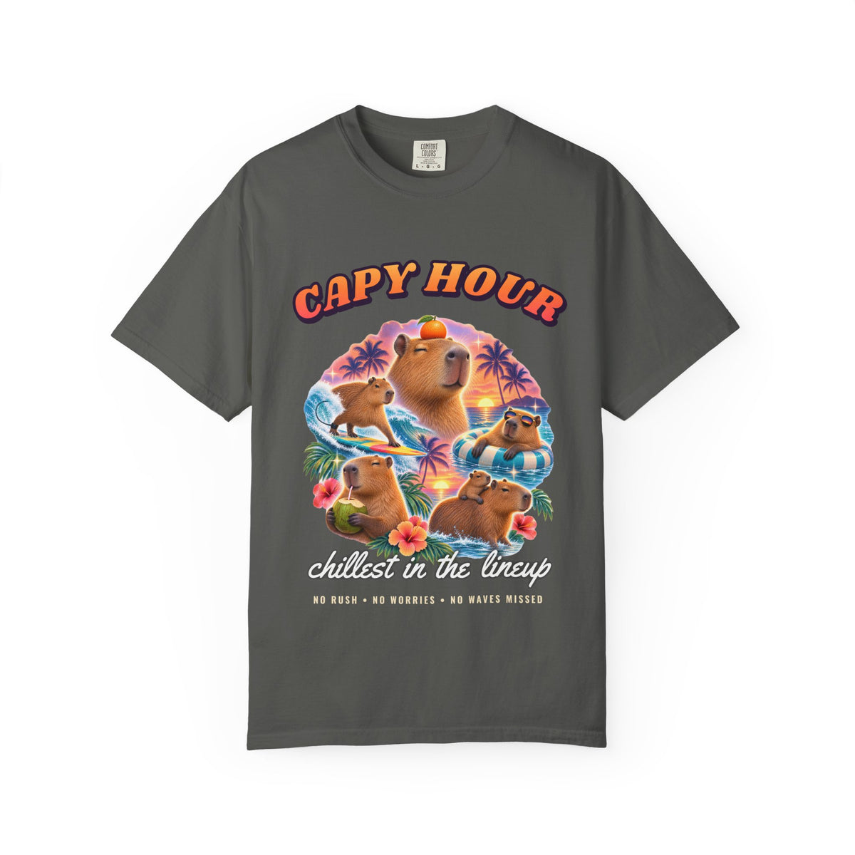 Capybara Bootleg Shirt | Capy Hour Funny Surf Tee | Comfort Colors T-Shirt