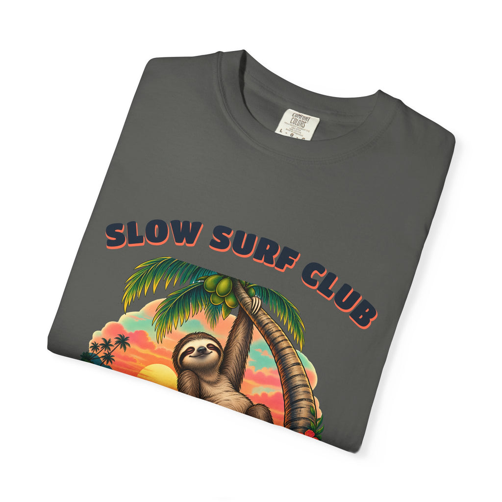 Slow Surf Club Sloth Shirt | Funny Sloth Surf Tee | Comfort Colors T-Shirt