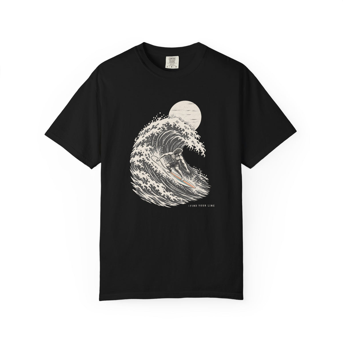 Find Your Line Tee | Vintage Surfer Wave Sketch Shirt | Inspirational Surf T-Shirt | Comfort Colors Gift